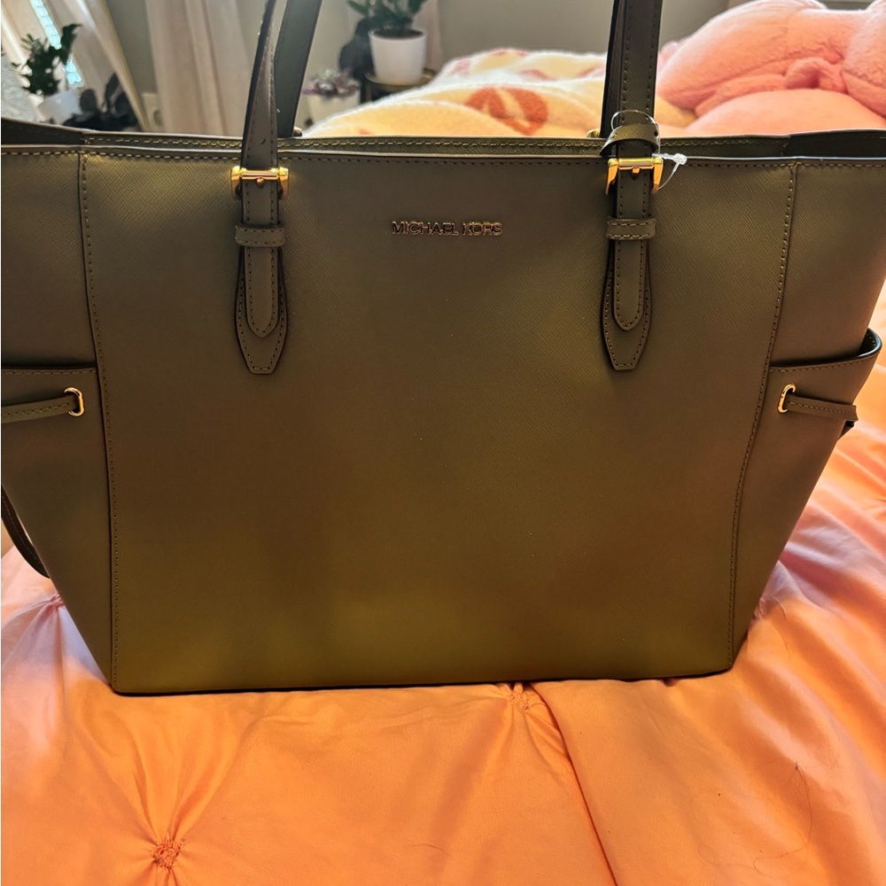 Michael Kors Olive Green Tote Bag